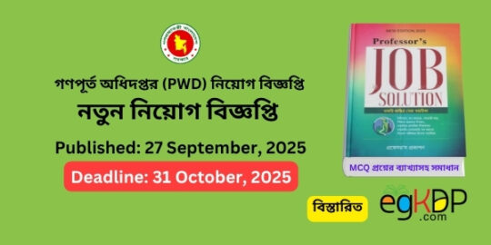 PWD Job Circular 2025 Apply Online eg Job News Review